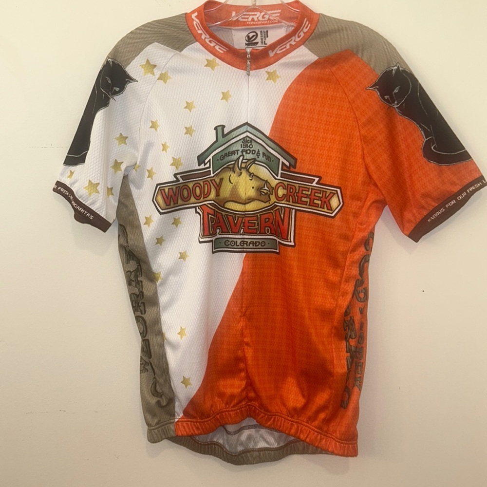 Verge Cycling Jersey Men's Size Large 3/4 Hidden Front Zipper Short Sleeves EUC